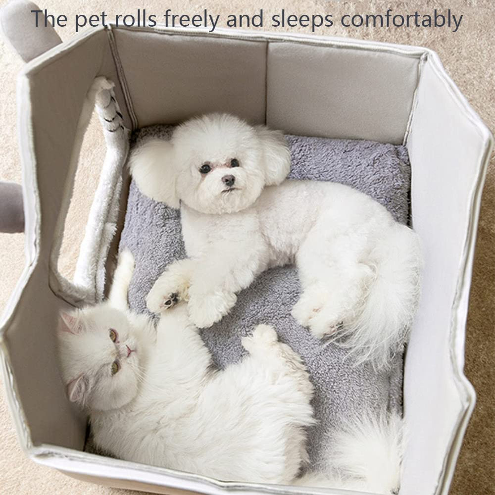 Srutirbo luxury double roof dog house memory sponge interior supports pets comfortably.
