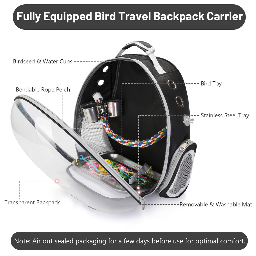 SSAWcasa included bird toy enhances enrichment during travel
