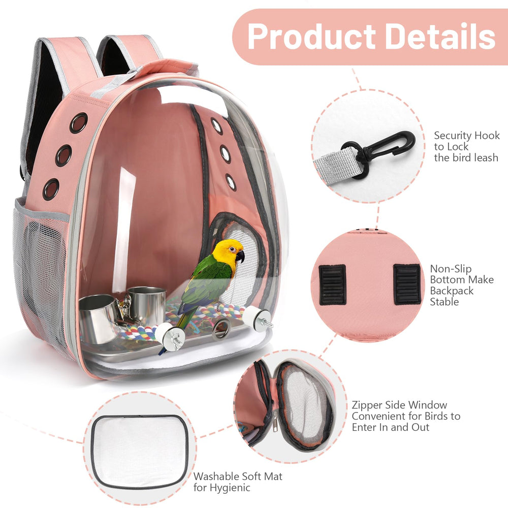 SSAWcasa Bird Backpack Carrier side entrance enables easy access and quick checks during trips.