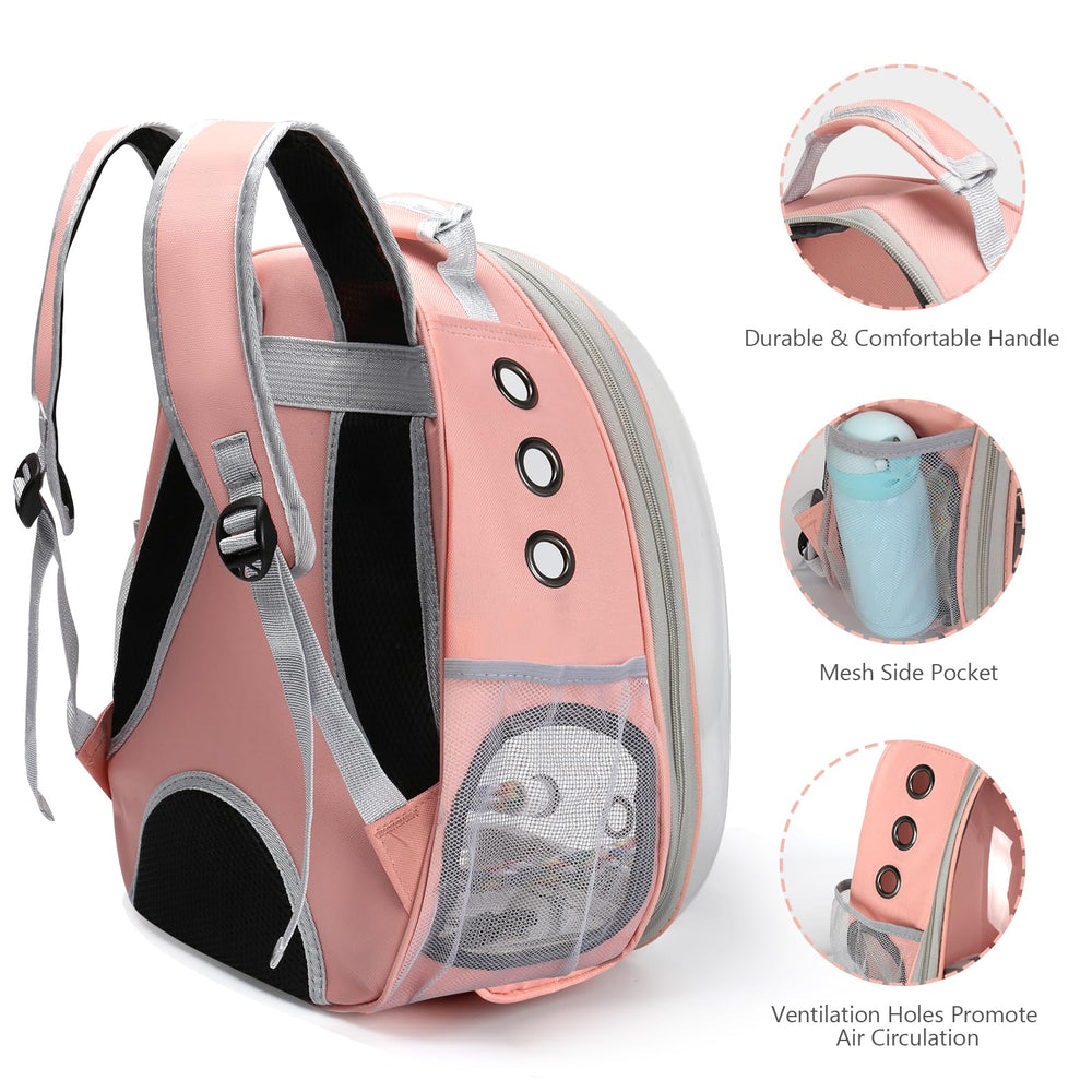 SSAWcasa Bird Backpack Carrier stainless tray aids quick cleaning and hygienic meals on travel.