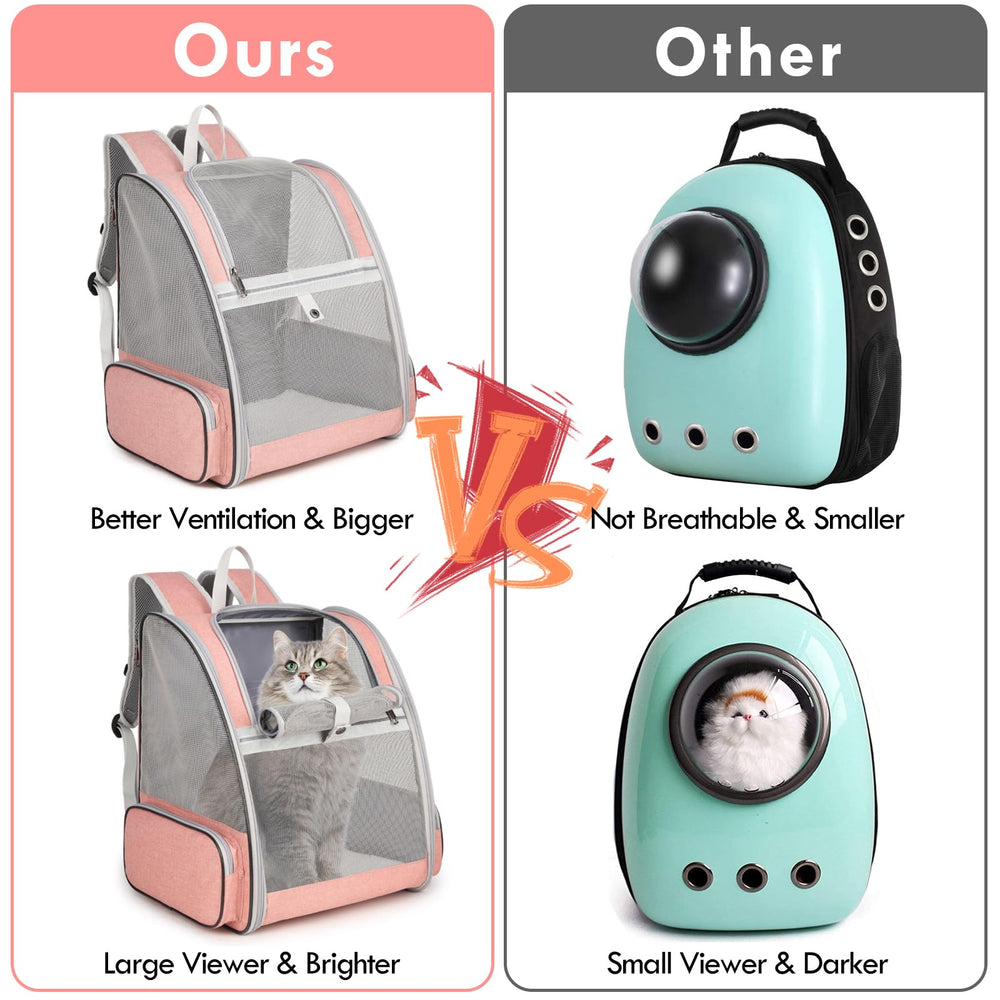 SSAWcasa cat backpack carrier pink folded compact demonstrates space-saving storage