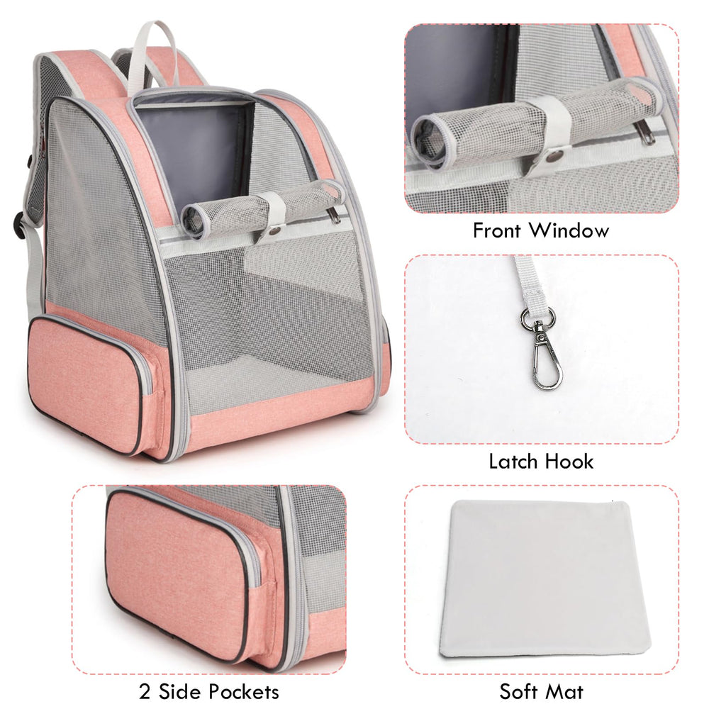 SSAWcasa cat backpack carrier pink side doors enable easy pet entry and quick checking