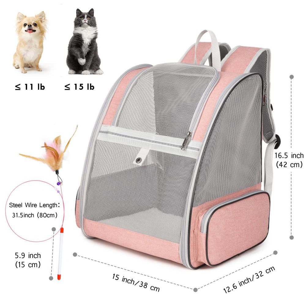 SSAWcasa cat backpack carrier pink ventilation mesh highlights breathability for pet comfort
