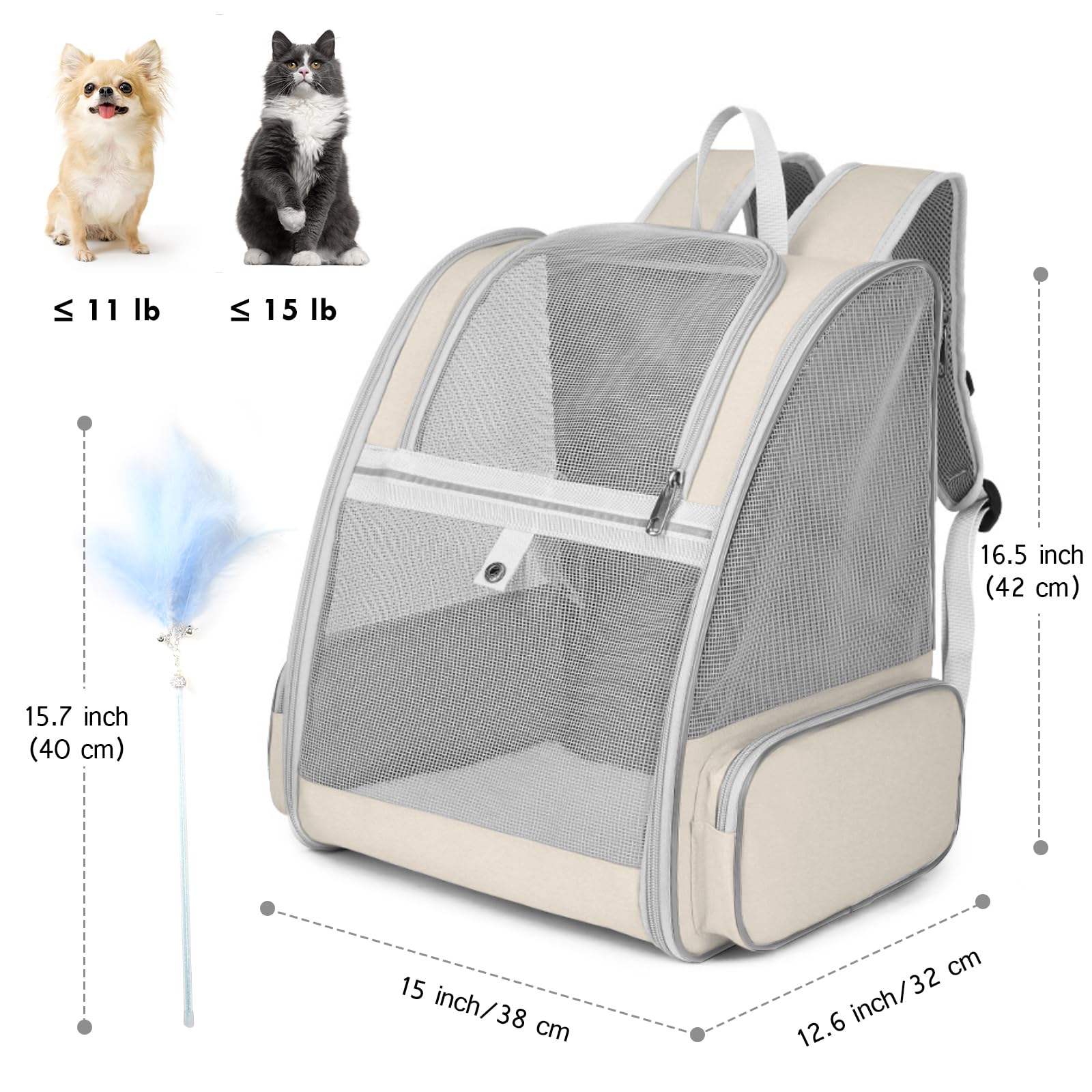 SSAWcasa cat backpack removable mat provides cozy, hygienic resting space