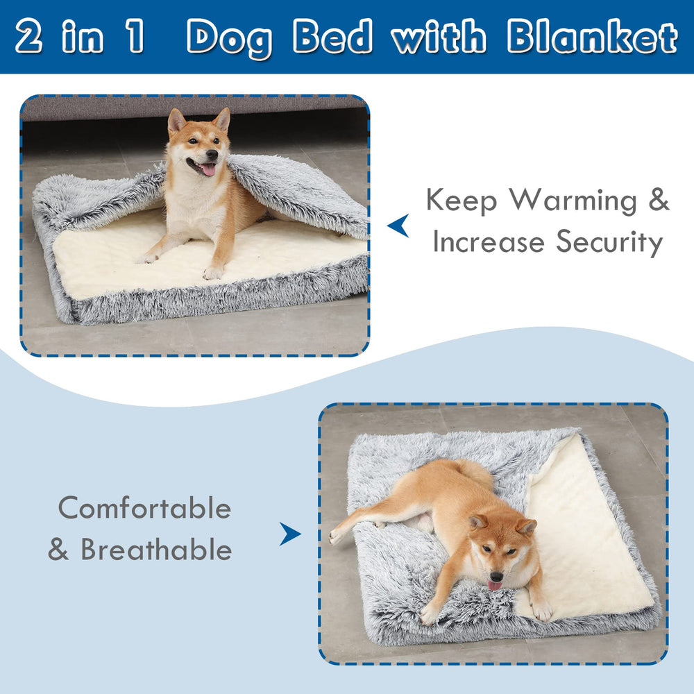 SSAWcasa dog bed blanket attached emphasizes warmth and cuddling during rest.