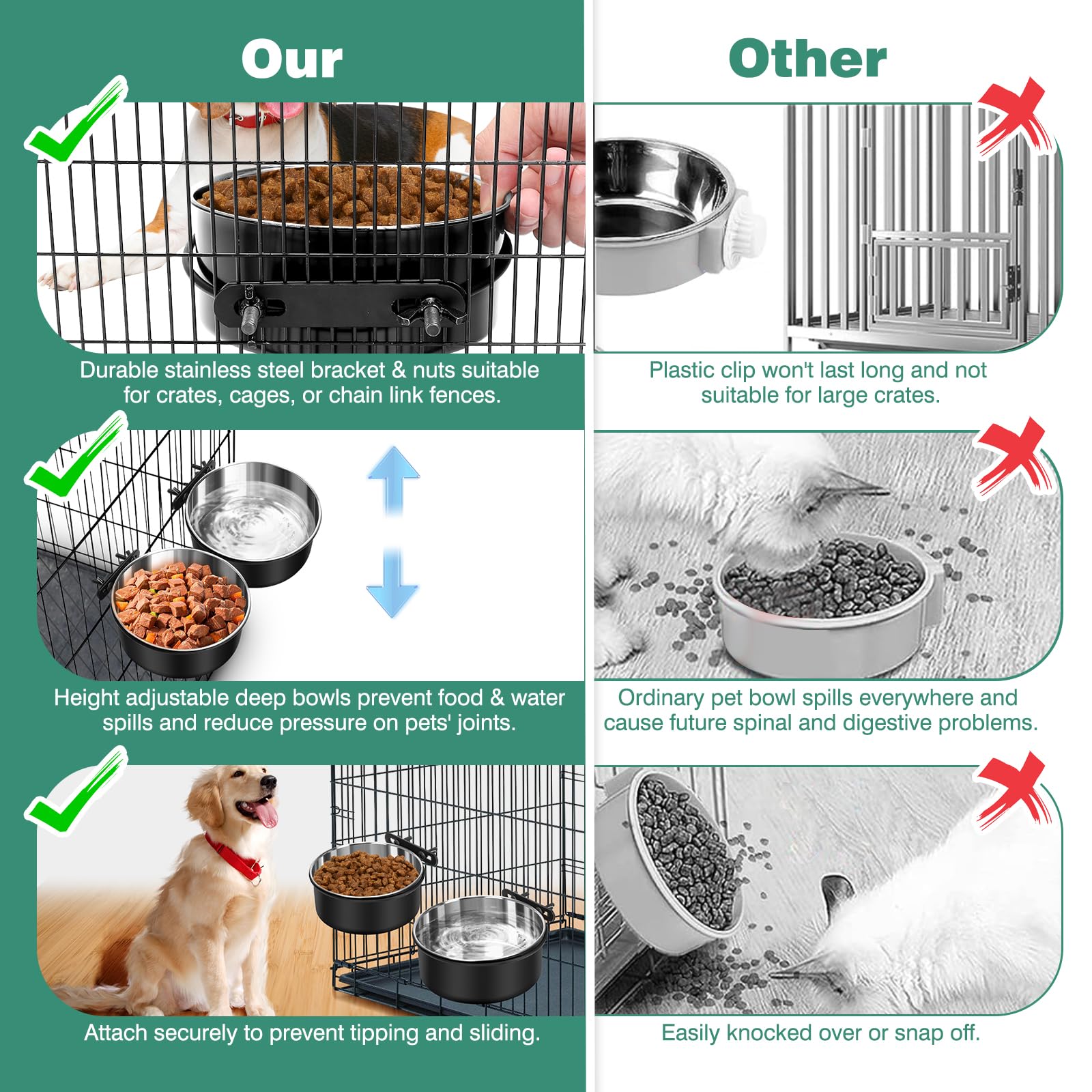 SSAWcasa removable bowls for easy fill and quick cleaning in busy households