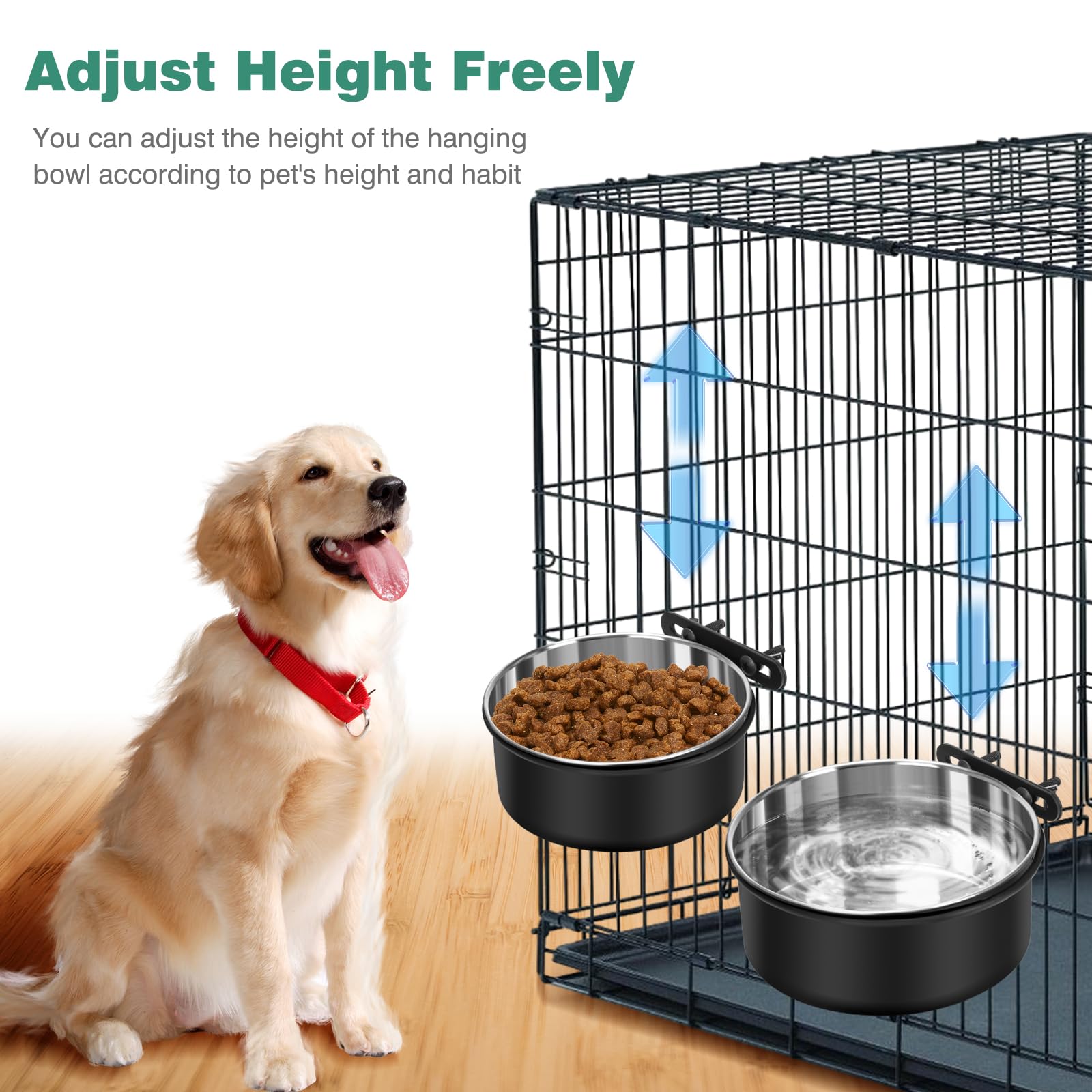 SSAWcasa spill-proof dog crate bowl design reduces mess in kennels.