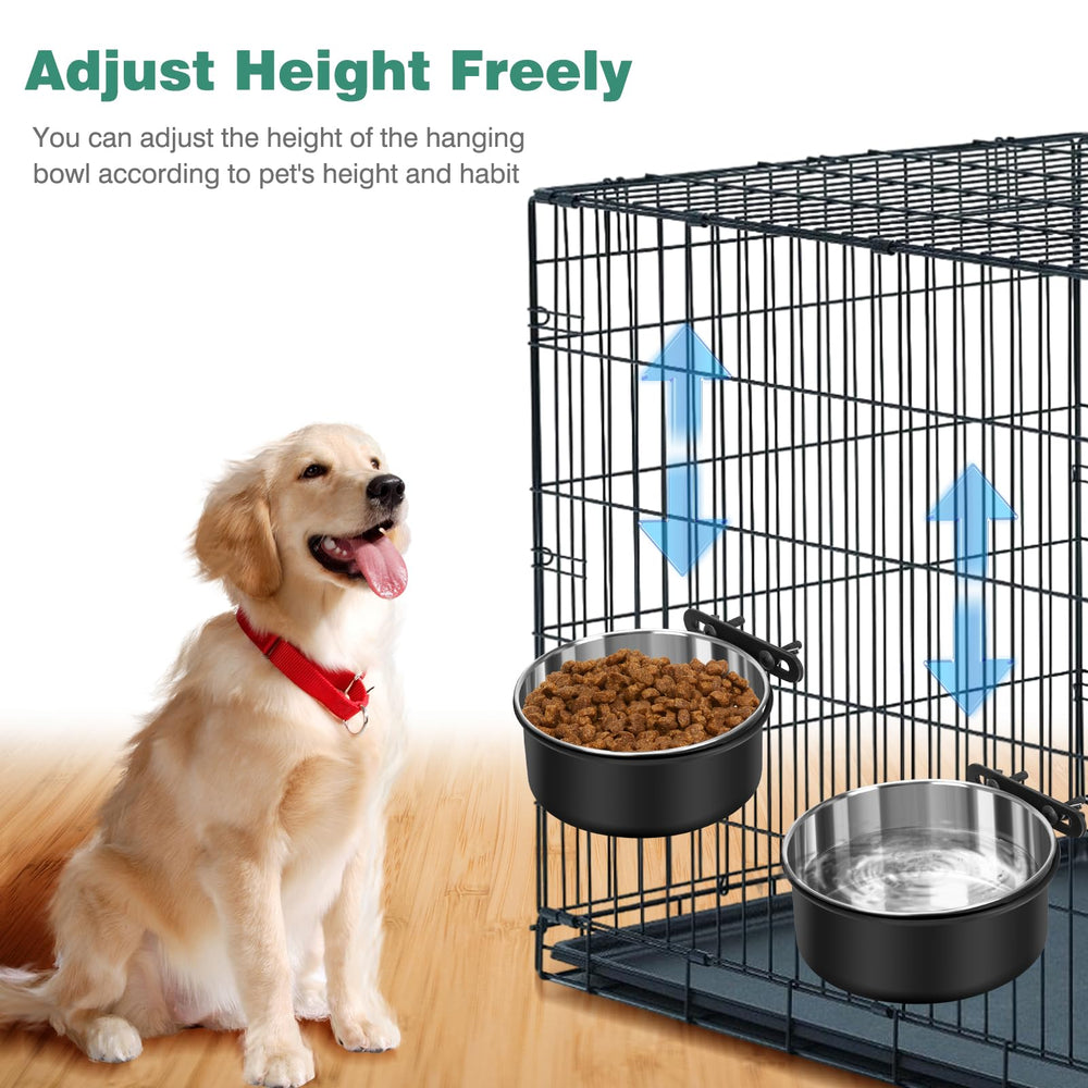 SSAWcasa stainless steel crate bowls 2-pack highlight durable, rust-resistant construction
