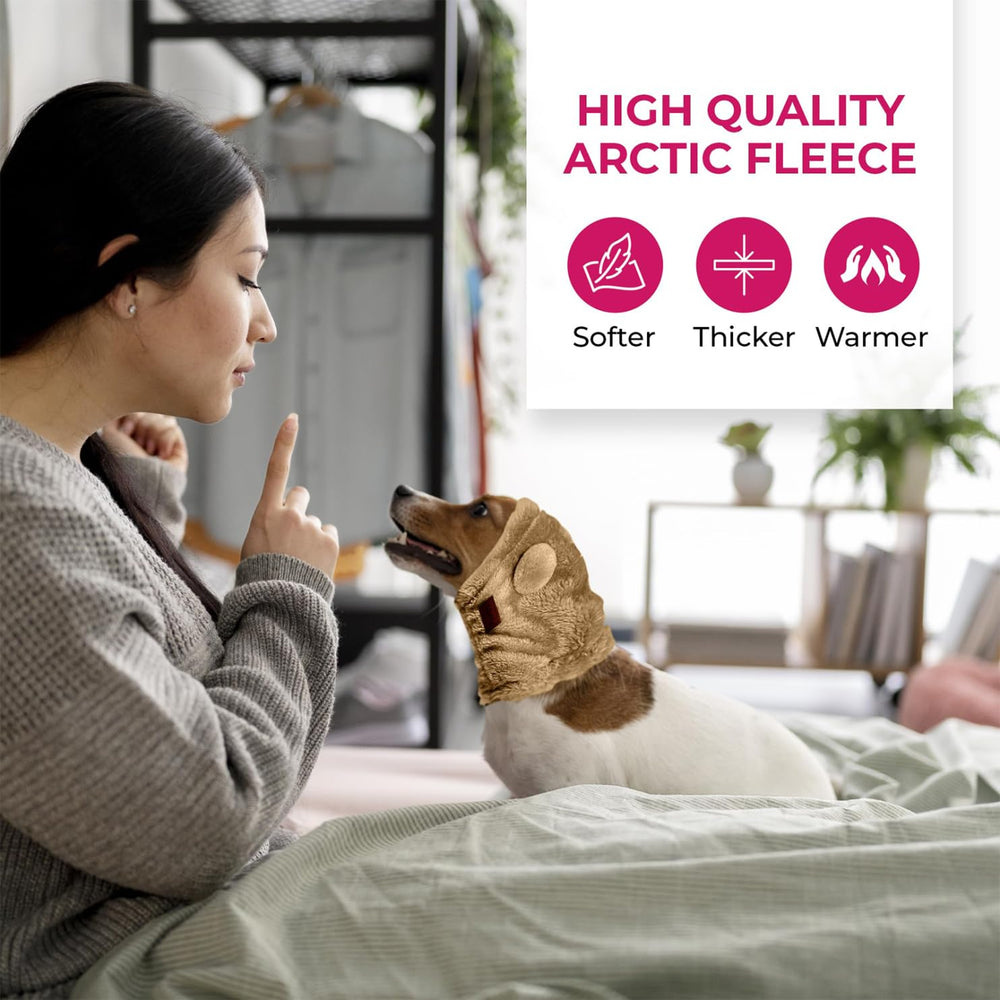 SSaYo elastic headband secures fit on small dogs.