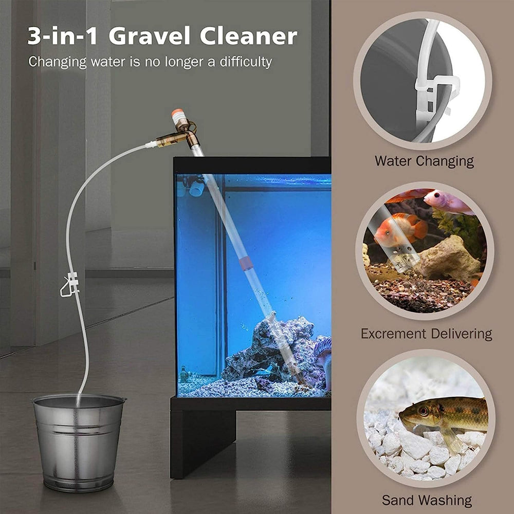 SSRIVER Gravel Cleaner accessories include soft hose and glass scraper for thorough cleanup.