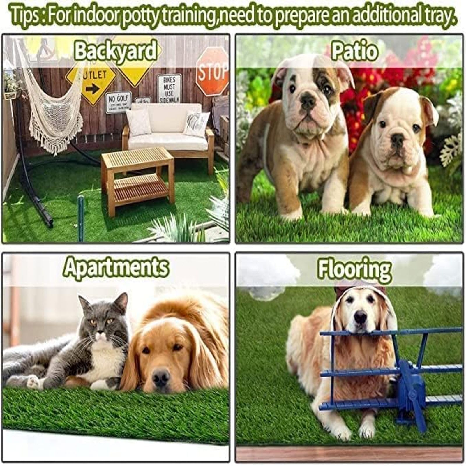 SSRIVER dog grass pad high-quality soft synthetic yarn for comfy play.
