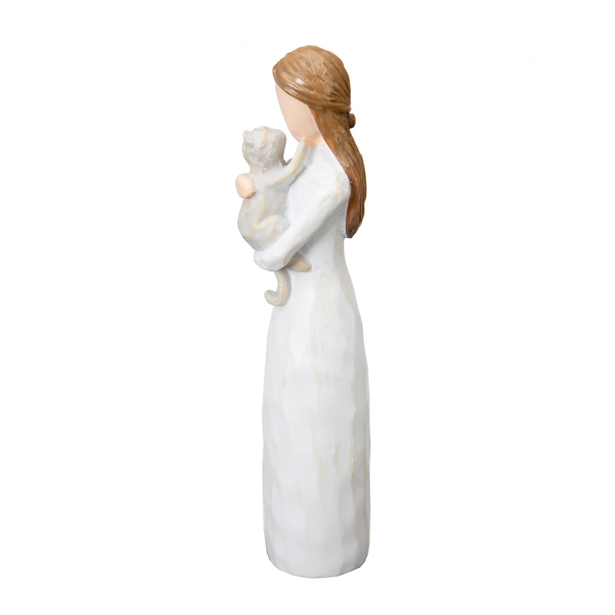 ST.LORIAN Angel of Friendship cat memorial figurine face closeup with tender gaze