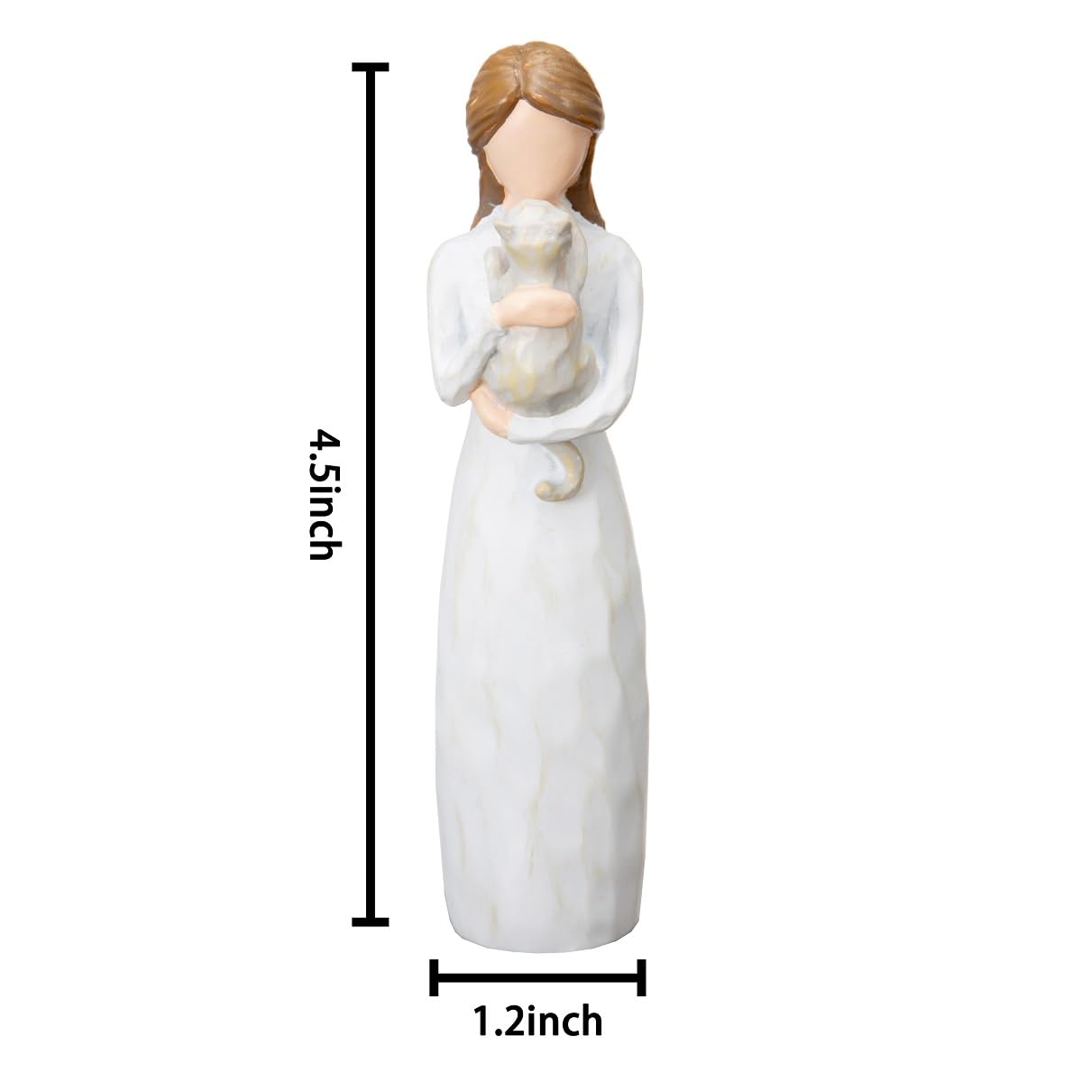ST.LORIAN Angel of Friendship cat memorial figurine hand-painted detail reveals lifelike charm