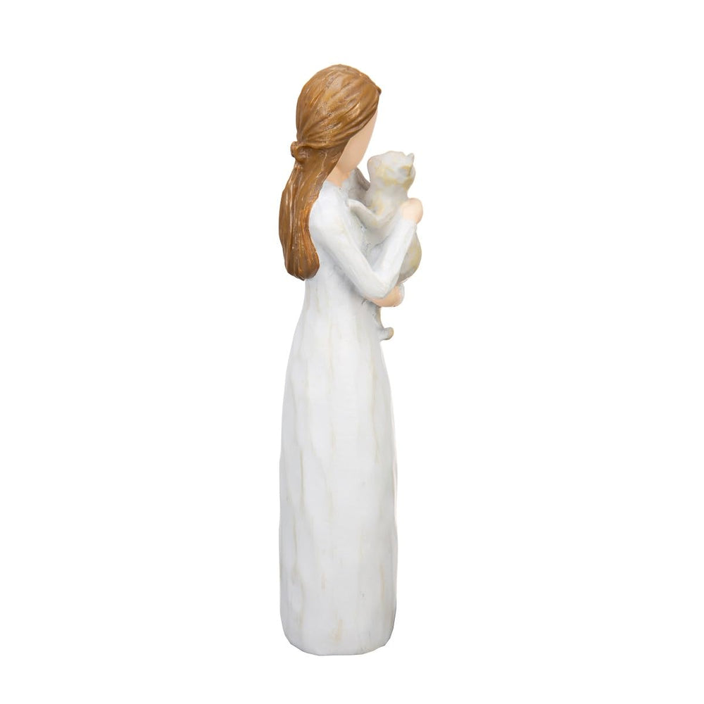 ST.LORIAN Angel of Friendship cat memorial figurine mantel display as a meaningful centerpiece