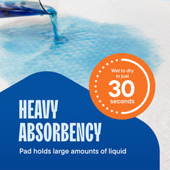Stack Man Chucks Pad with multi-layer absorption for quick liquids.