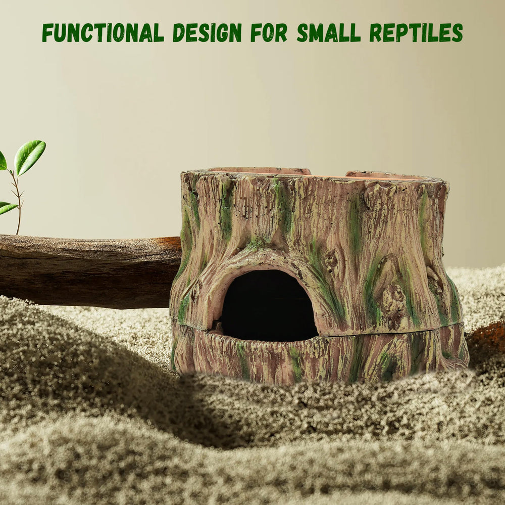 Stackoria naturalistic aesthetics in reptile hide cave enrich enclosure with realistic terrain.