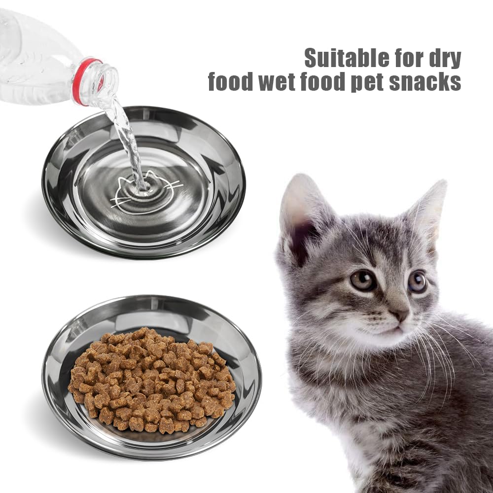 Stainless-Steel Cat Bowls travel-friendly design shows portable, stackable bowls for trips.