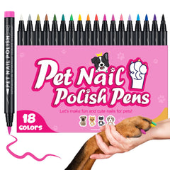 STANBLUE dog nail polish pen set with 18 colors for vibrant paw decoration.