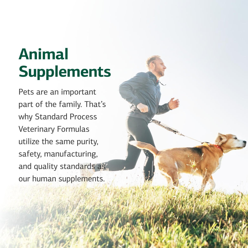 Standard Process Canine Cardiac Support label showcases selenium-rich formula aiding cardiac function.