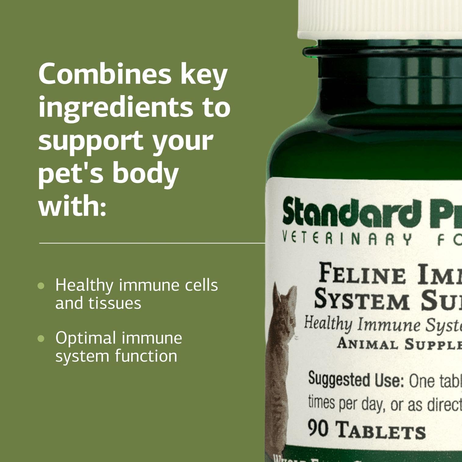 Standard Process Inc. dosing chart shows twice-daily administration for feline support
