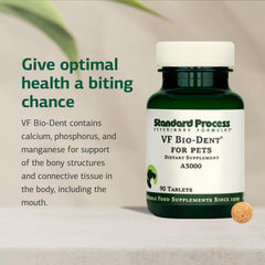 VF Bio-Dent for Pets bottle shows bone growth support for pet bone health
