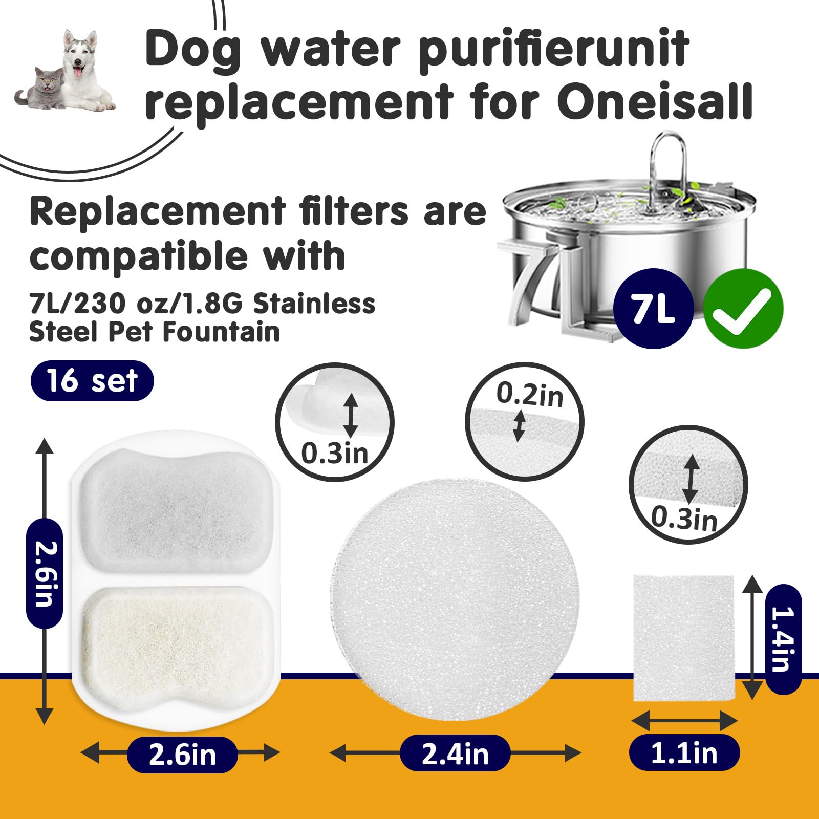 Standwme compatibility with Oneisall PWF002 ensures easy fountain filter replacement