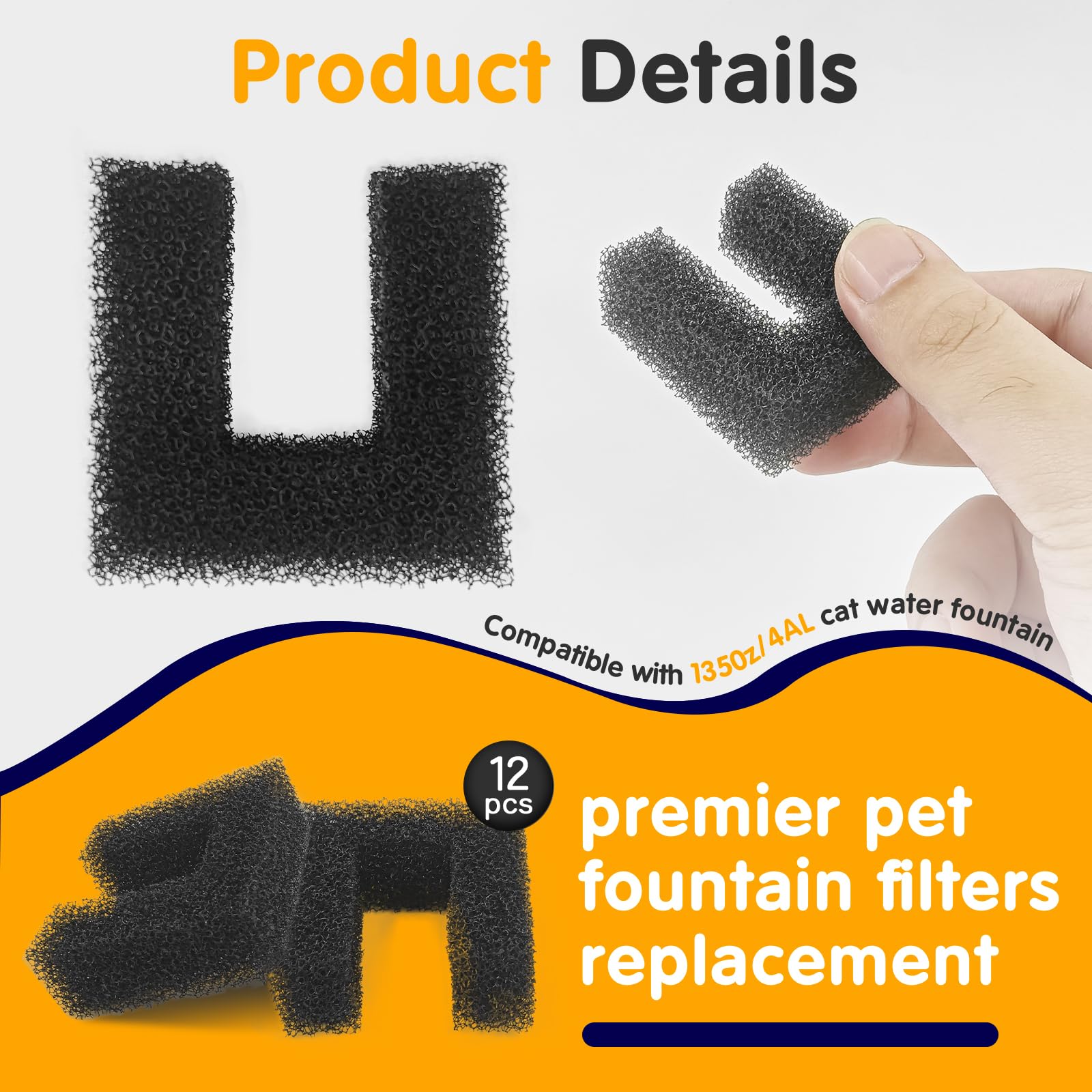 Standwme universal foam filters fit multiple fountains for easy replacement and ongoing cleanliness.