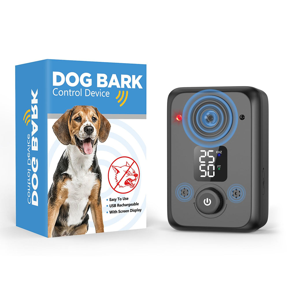 STANWIS anti barking device front view; compact, humane barking control for homes.