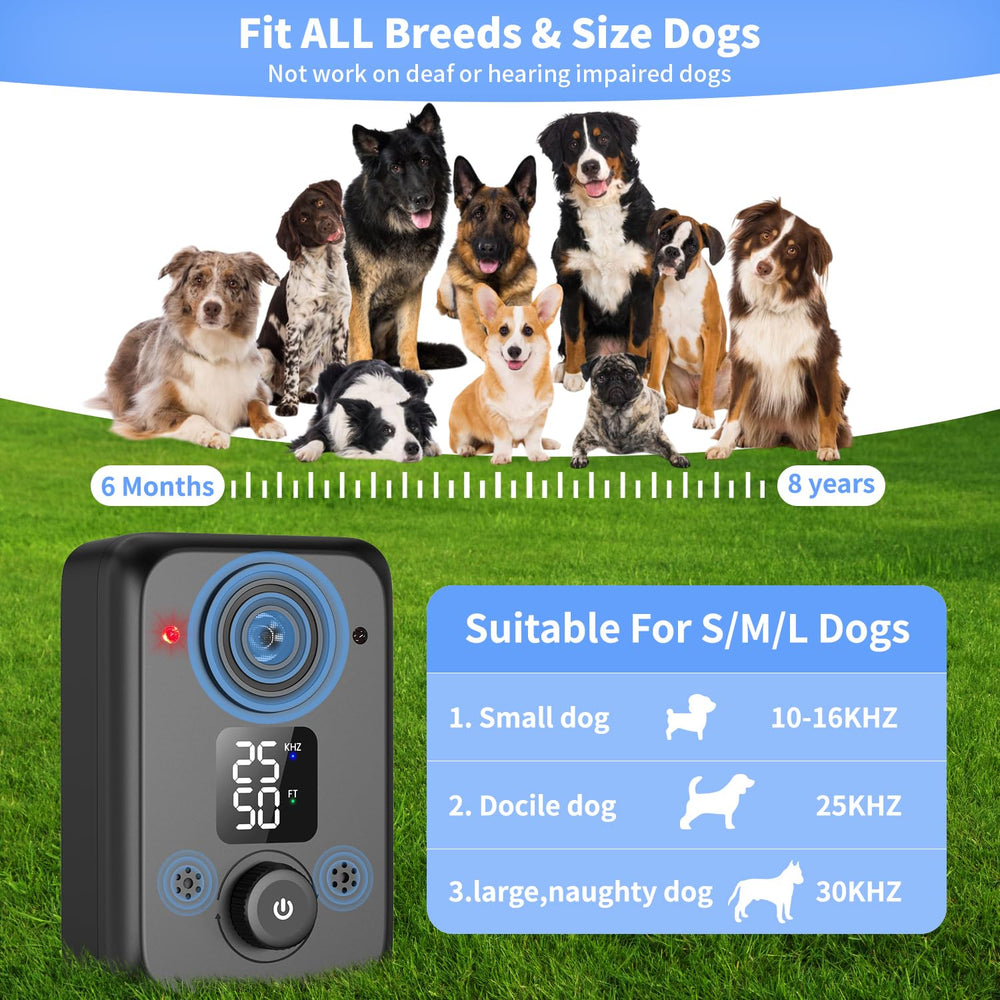 STANWIS anti barking device 50ft range; ideal for outdoor barking deterrence.