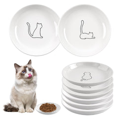 STAOVA 6-pack cat bowls with paw pattern attract attention and simplify feeding for multi-cat households