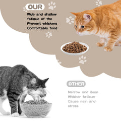 STAOVA cat bowls flat wide bottom reduces whisker fatigue during meals