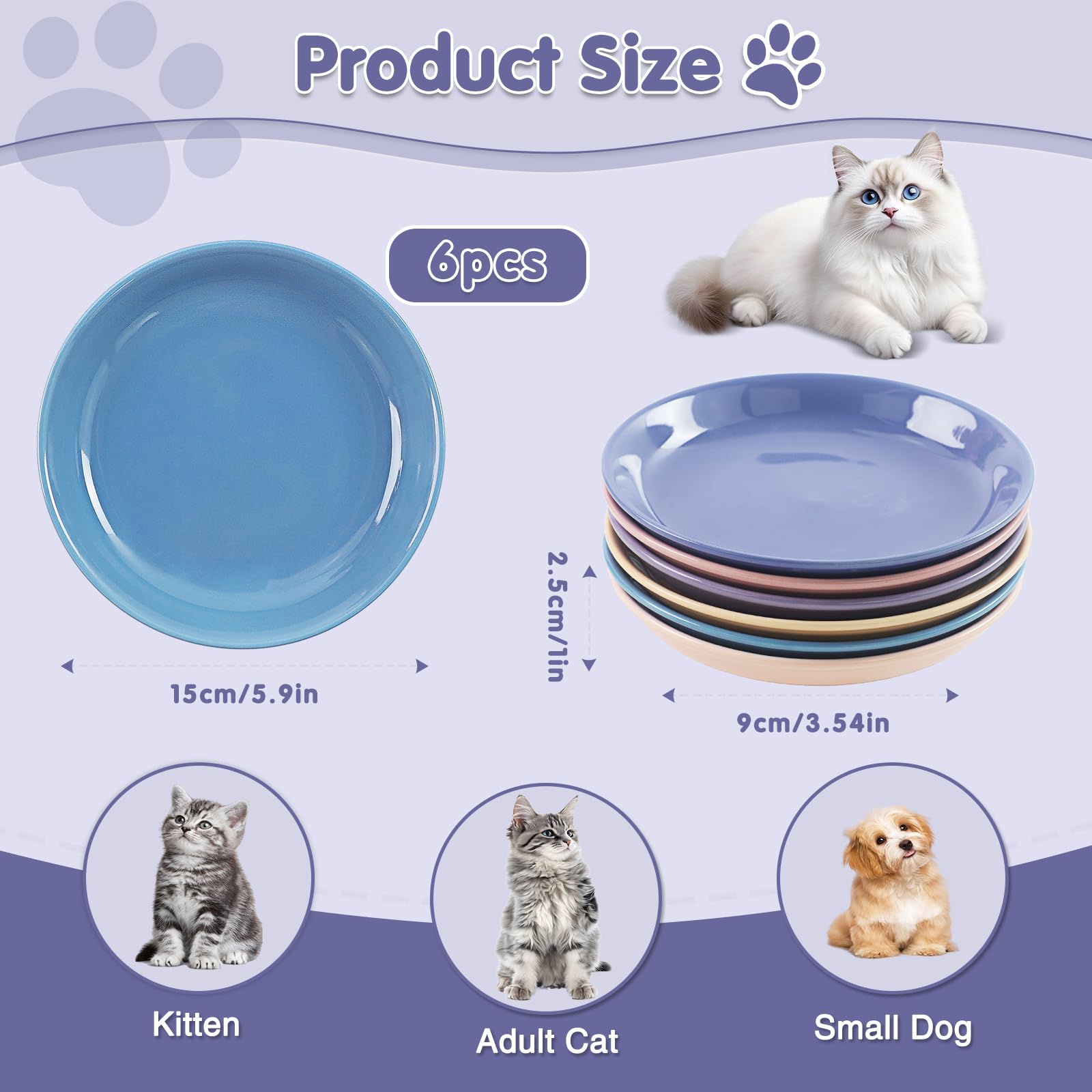 STAOVA ceramic cat bowls close-up glaze shows smooth non-porous surface for easy cleaning