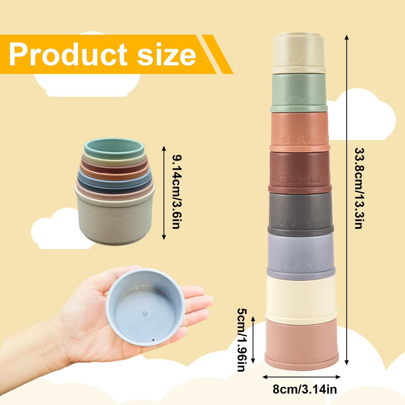 Starfa Lab stacking cups nest with different sizes for burrow style exploration