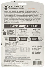 Starmark Everlasting Bacon large chews in action promoting canine chew satisfaction.