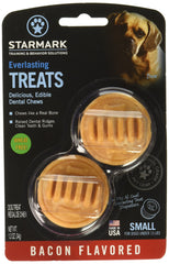Starmark Everlasting Bacon small package shot showcasing three-pack for convenient dental chews.