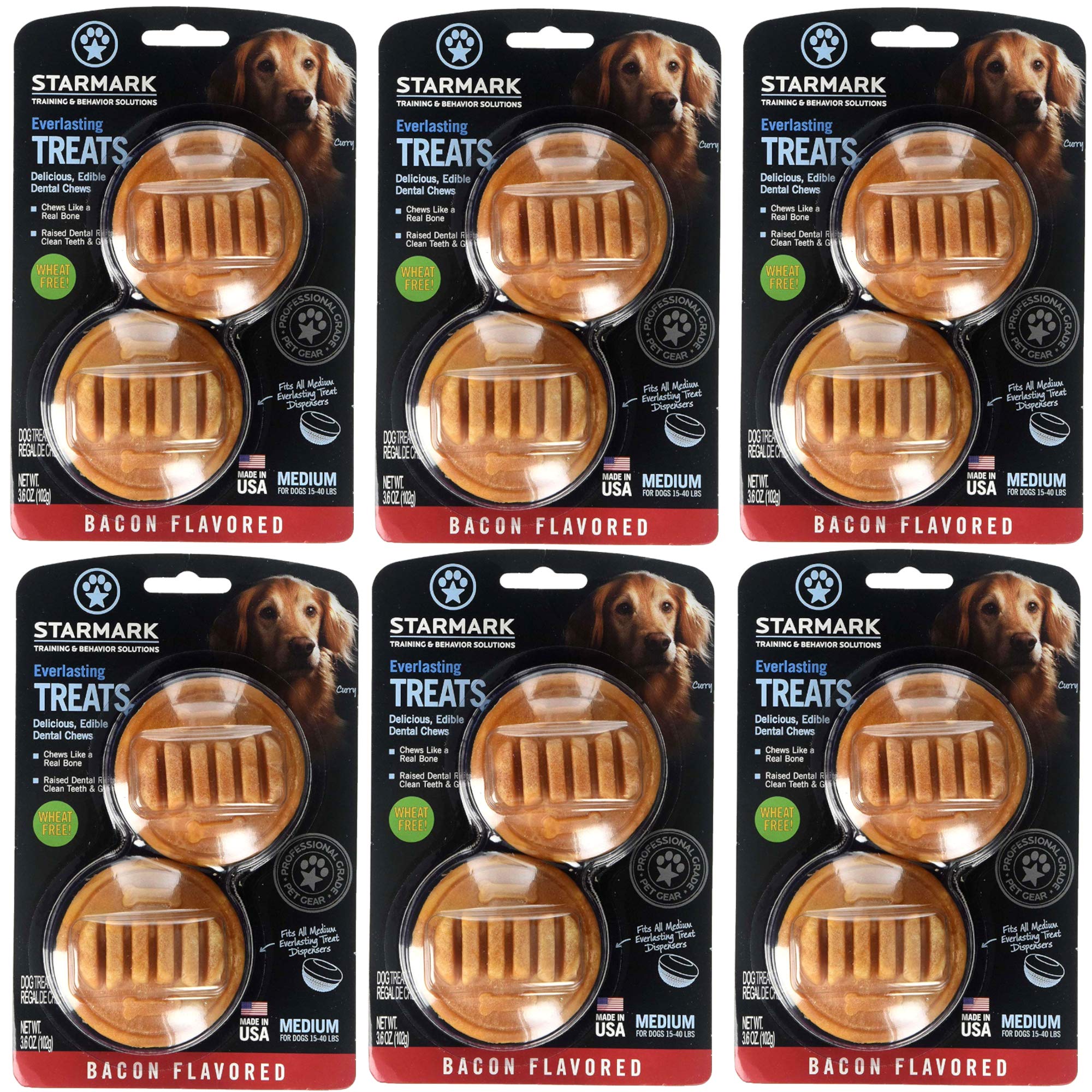 Starmark Everlasting dental chew bacon medium close-up highlighting a tasty chew.