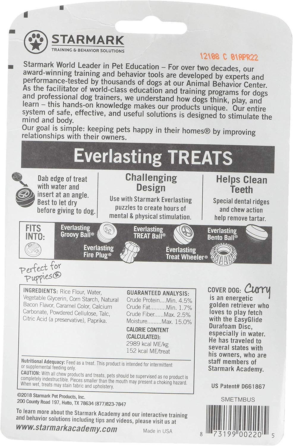 Starmark Everlasting dental chew bacon medium in ball demonstrates enrichment potential.
