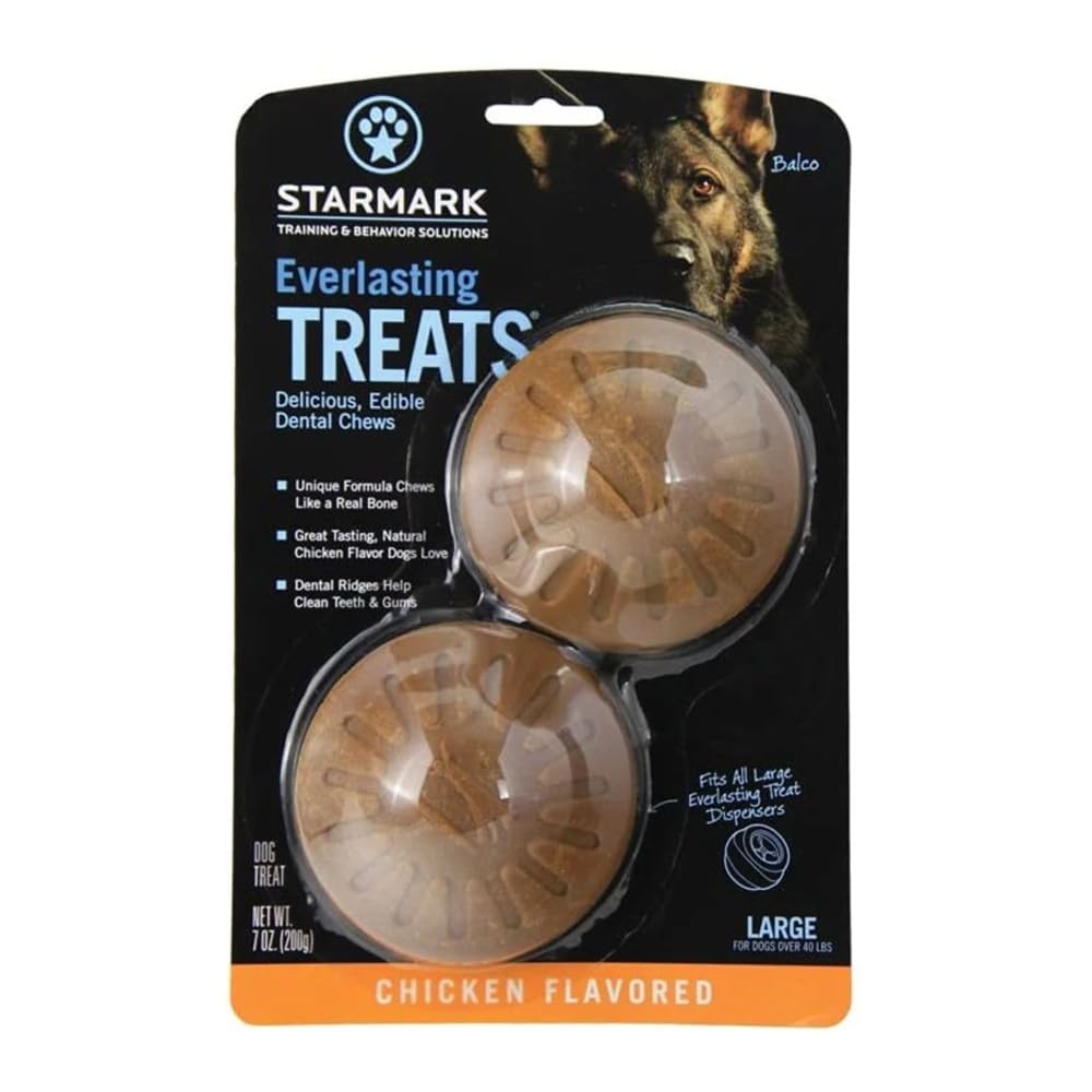 Starmark Everlasting Large Chicken Treats front view showing durable chew with ridges