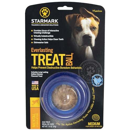 Starmark Everlasting Treat Ball Medium front view shows treat-ready design
