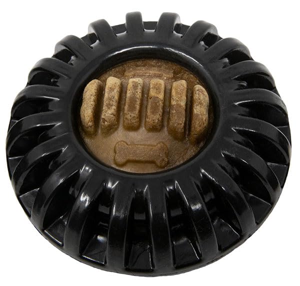 Starmark Everlasting Treat Wheeler grooves filled with treats illustrate interactive feeding