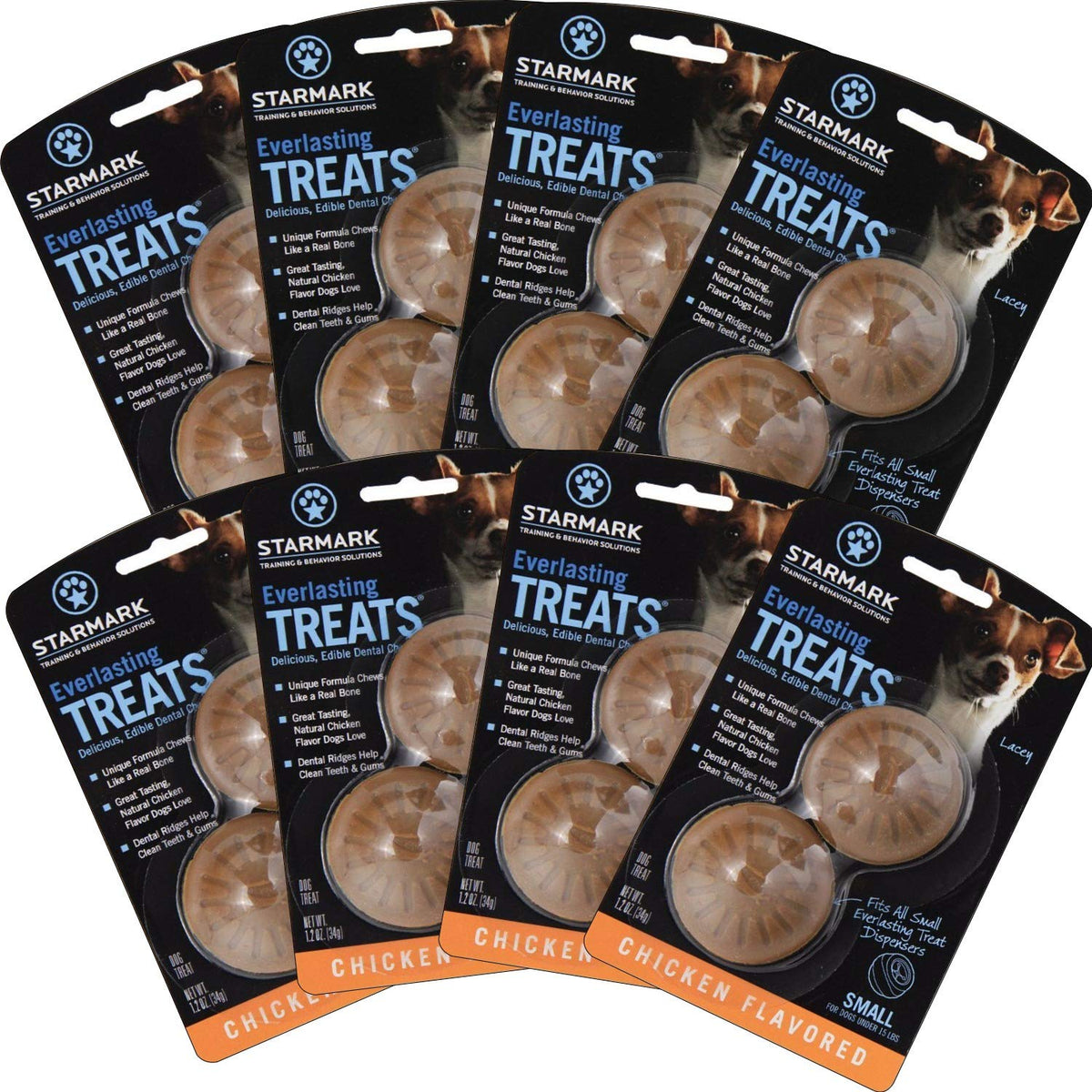 Starmark Everlasting Treats dental chews small chicken 2ct pack shot—natural ingredients for tasty dental care.