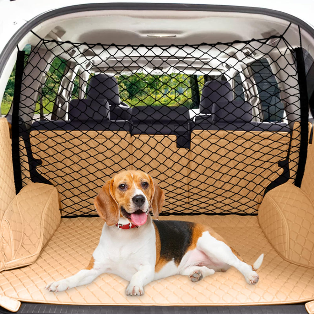 STARROAD-TIM dog car barrier net front view showing full-seat isolation for pets.