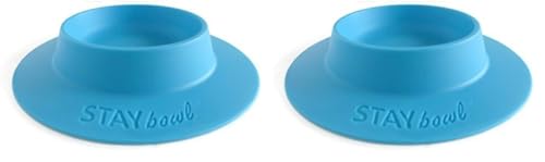 STAYbowl tip-proof bowl for guinea pigs in sky blue keeps kibble off cage floor