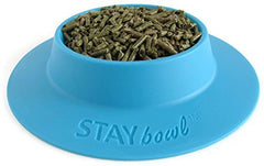 STAYbowl top view in sky blue shows large capacity for small pets