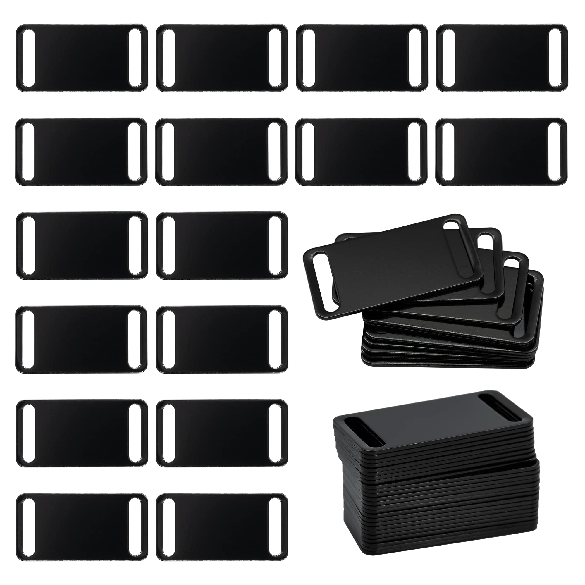 StayMax aluminum engraving blanks black dog tag close-up for personalization.