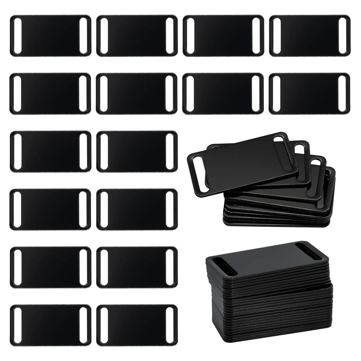 StayMax aluminum engraving blanks black dog tag close-up for personalization.