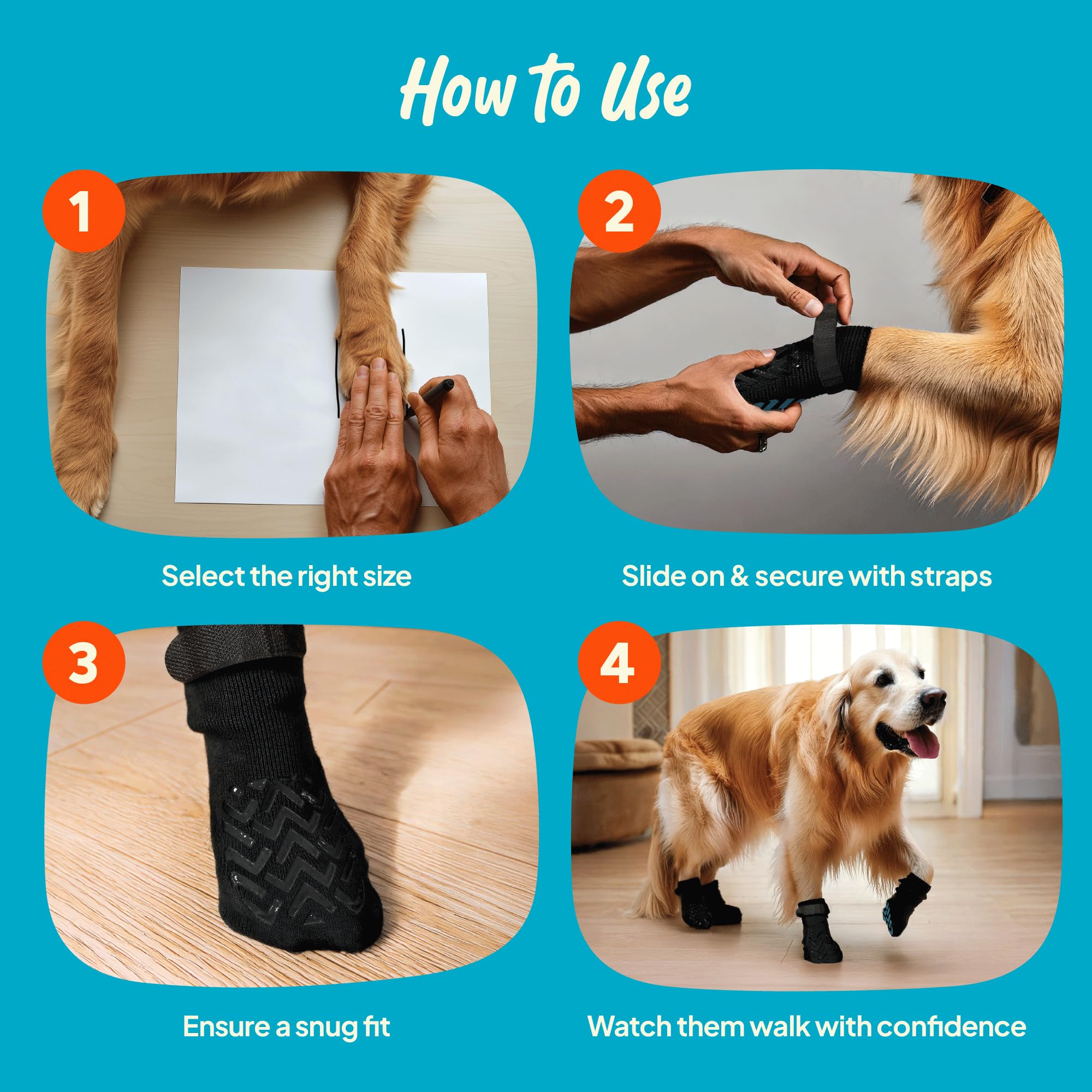 Steady Paws durable machine-washable socks ready for daily indoor use.