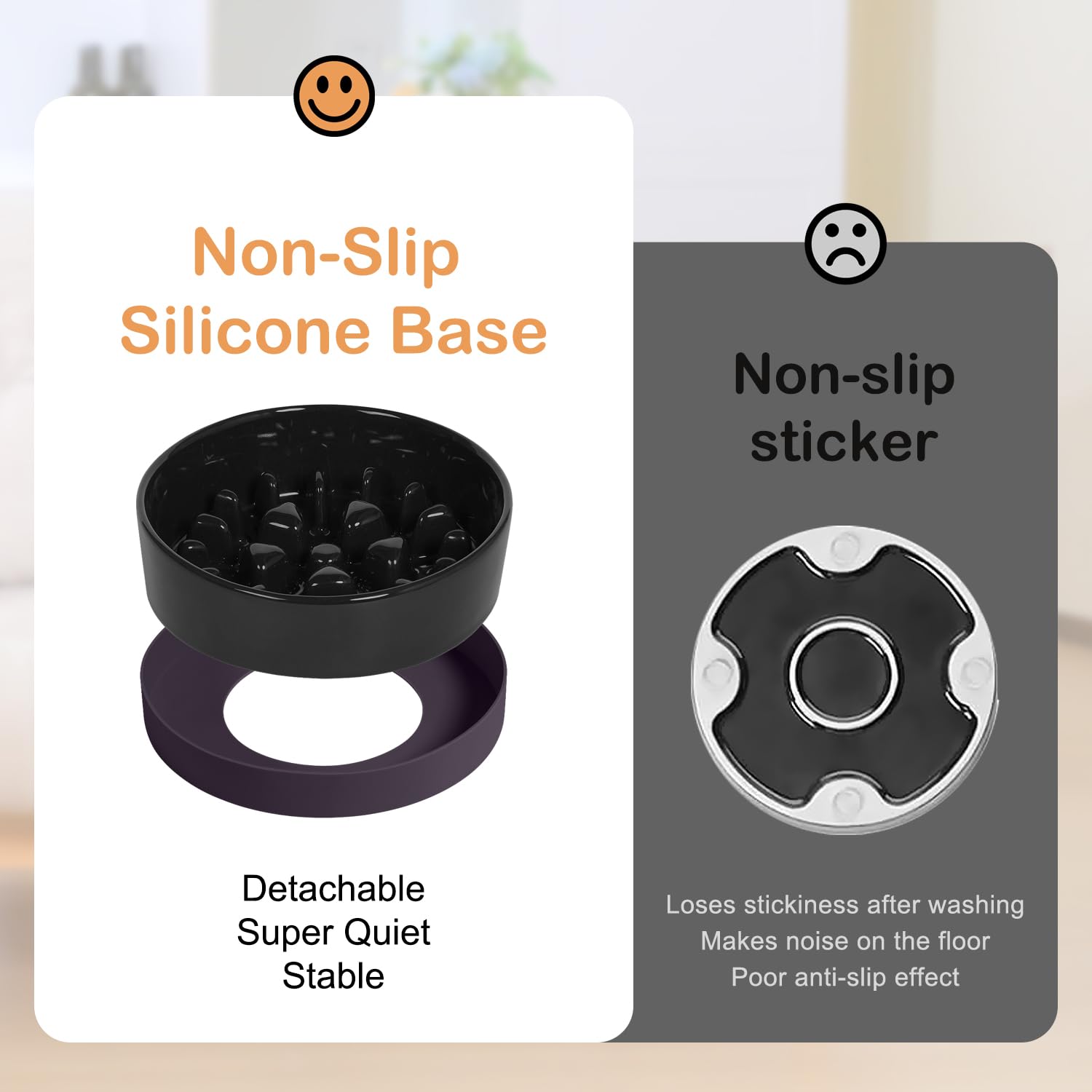 Sted ceramic slow feeder bowl maze black full bowl demonstrates 6.5 cup capacity