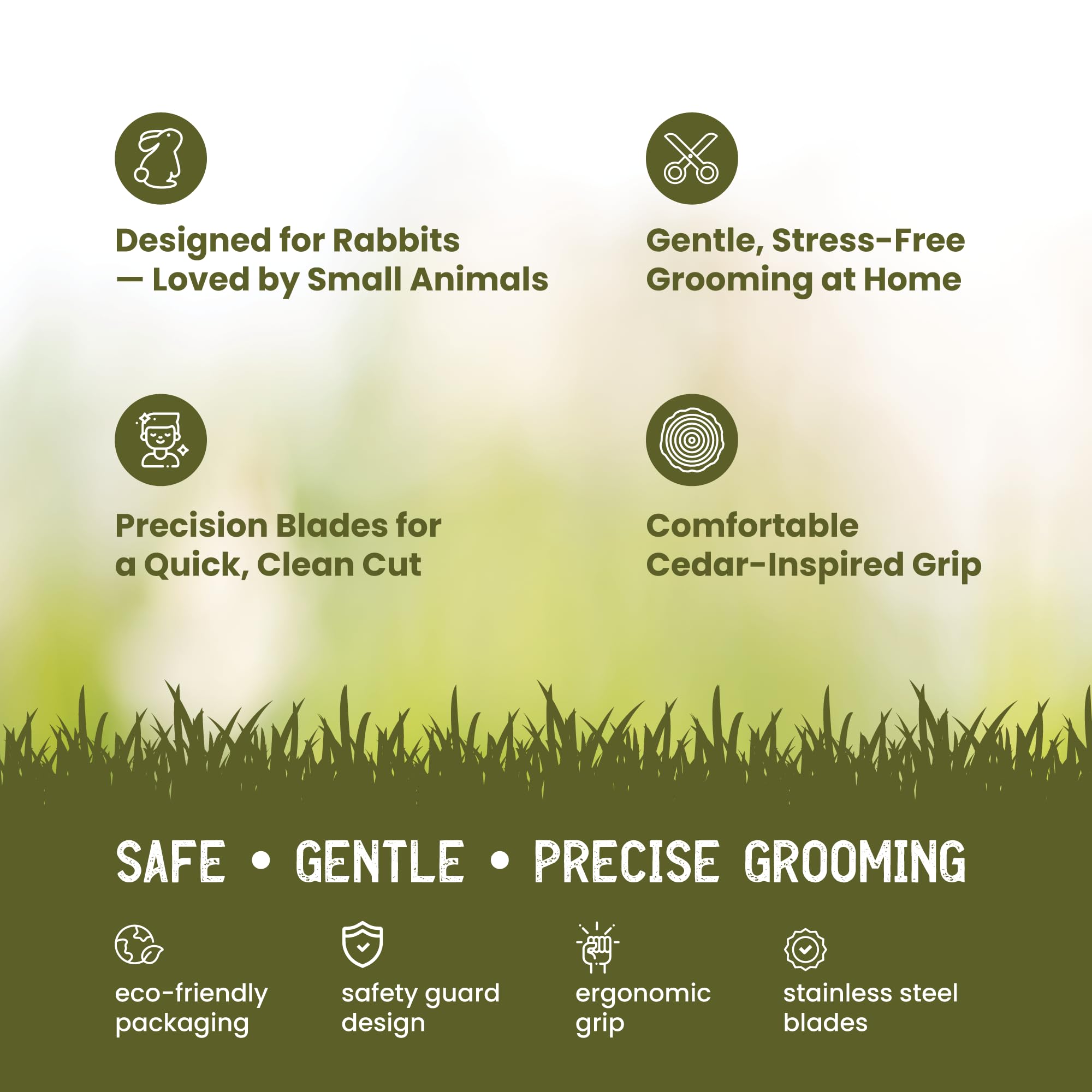 Steel & Cedar rust-resistant blades stay sharp during routine trimming
