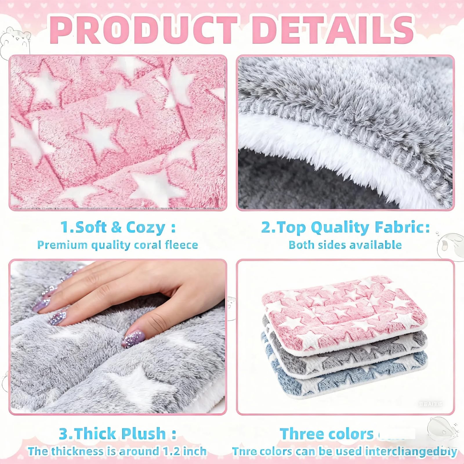 Steelhill small pet bed measures 12.6 by 9.8 inches for compact cages.